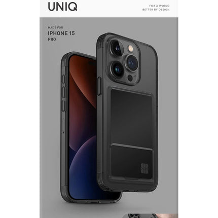iPhone 15 Pro Air Fender Kartvizitli Kapak Kılıf - Füme 4