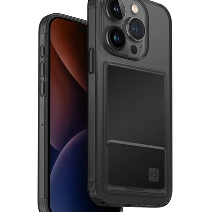 iPhone 15 Pro Air Fender Kartvizitli Kapak Kılıf - Füme
