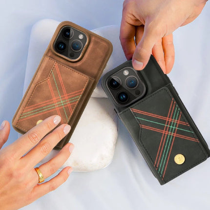 iPhone 15 Pro Burke Manyetik Cüzdanlı Kapak Kılıf - Kahverengi 3