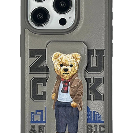 iPhone 15 Pro Claude Standlı Kapak Kılıf - Titan Gri
