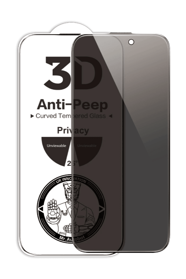 iPhone 15 Pro Max 3D Anti-Peep Curved Hayalet Cam Ekran Koruyucu 2