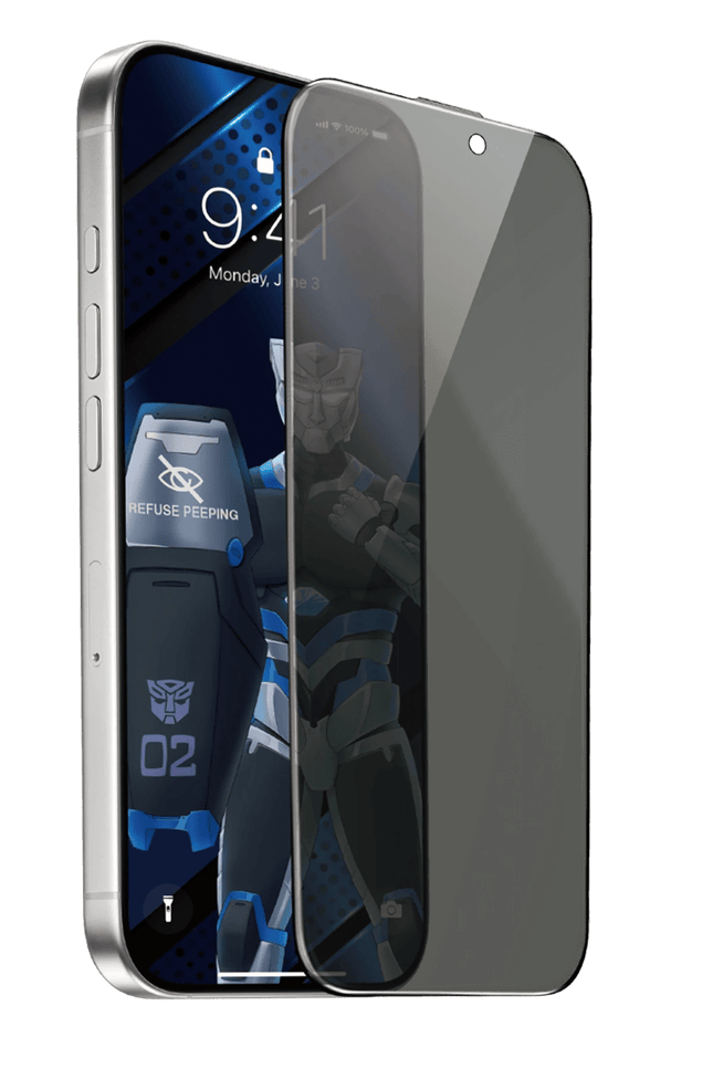 iPhone 15 Pro Max 3D Anti-Peep Curved Hayalet Cam Ekran Koruyucu 3