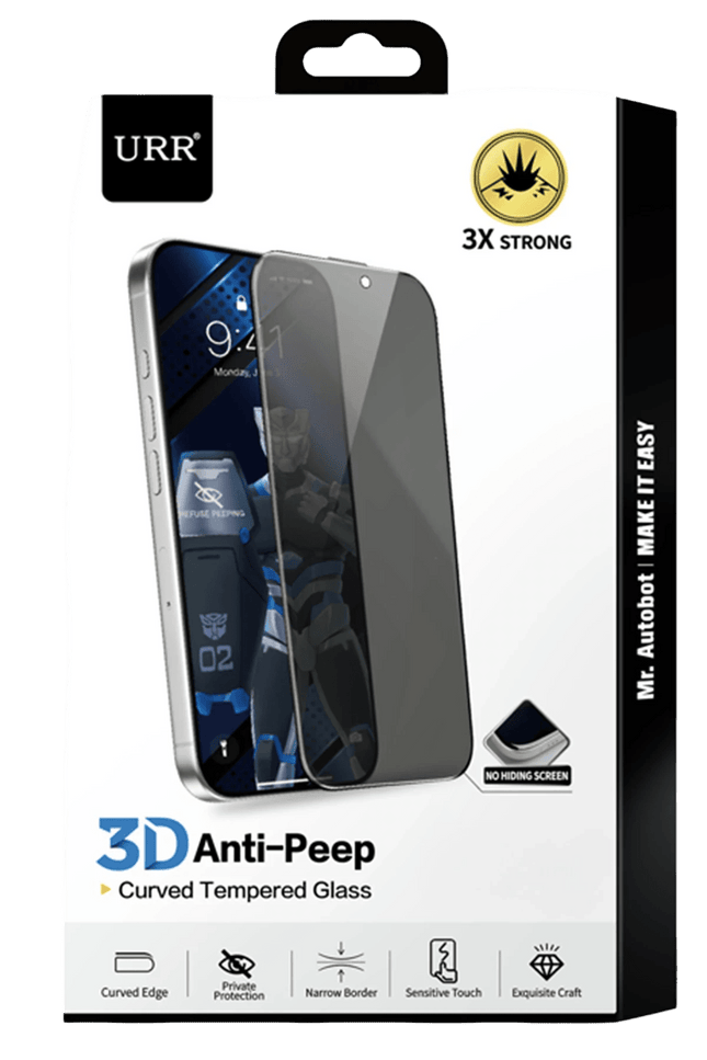 iPhone 15 Pro Max 3D Anti-Peep Curved Hayalet Cam Ekran Koruyucu