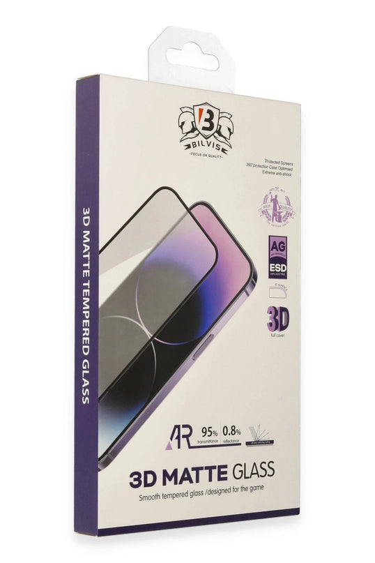 iPhone 15 Pro Max Bilvis 3D Mat Cam Ekran Koruyucu