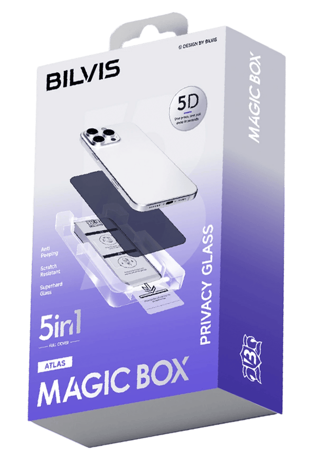 iPhone 15 Pro Max Bilvis 5in1 5D Magic Hayalet Cam Ekran Koruyucu
