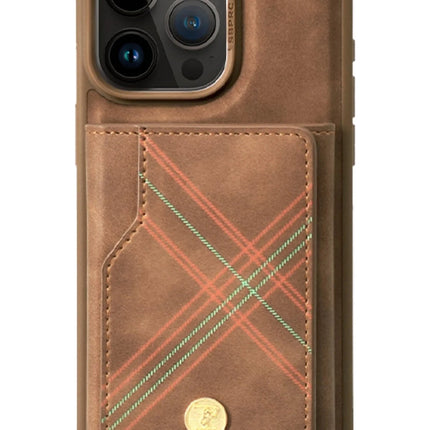 iPhone 15 Pro Max Burke Manyetik Cüzdanlı Kapak Kılıf - Kahverengi