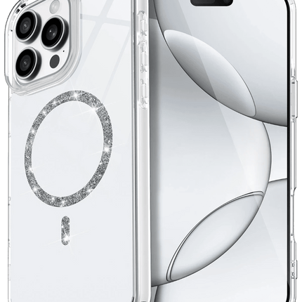 iPhone 15 Pro Max Live Diamond Magsafe Kapak Kılıf - Şeffaf