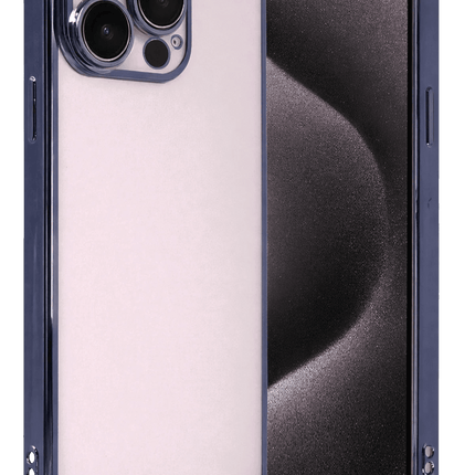 iPhone 15 Pro Max Razer Lensli Silikon Kılıf - Lacivert
