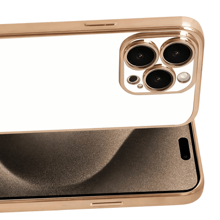 iPhone 15 Pro Max Razer Lensli Silikon Kılıf - Gold 2