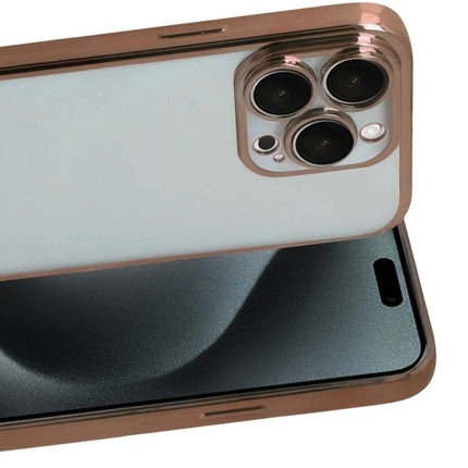 iPhone 15 Pro Max Razer Lensli Silikon Kılıf - Çöl Titanyum 2