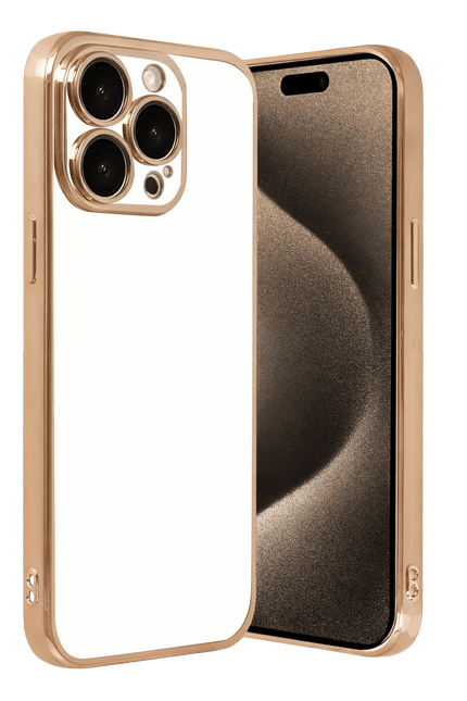 iPhone 15 Pro Max Razer Lensli Silikon Kılıf - Gold
