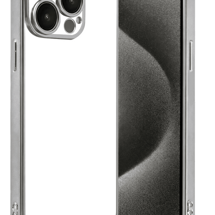 iPhone 15 Pro Max Razer Lensli Silikon Kılıf - Gümüş