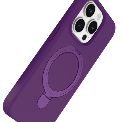 iPhone 15 Pro Max Regal Magsafe Standlı Kapak Kılıf - Derin Mor 3