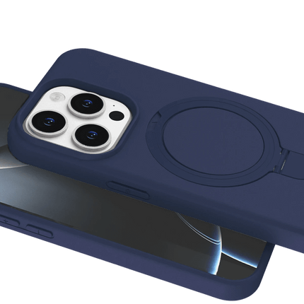 iPhone 15 Pro Max Regal Magsafe Standlı Kapak Kılıf - Lacivert 4