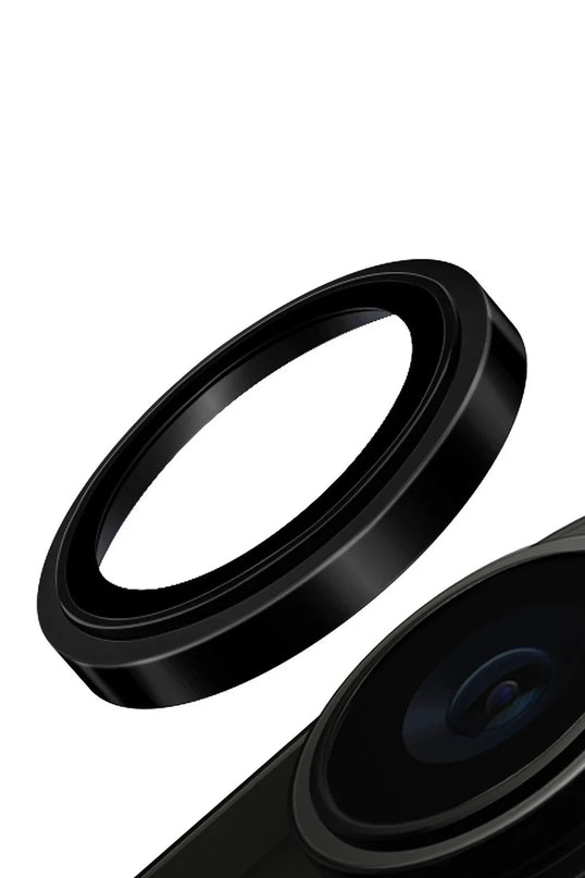 iPhone 15 Pro Optix Prime Çelik Çerçeveli Sapphire Kamera Lens Koruyucu - Siyah