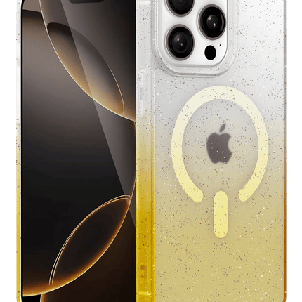 iPhone 15 Pro Pummel Shiny Magsafe Kapak Kılıf - Gold