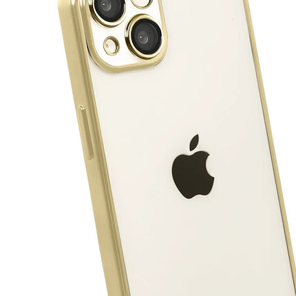 iPhone 15 Razer Lensli Silikon Kılıf - Gold 3