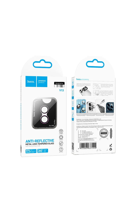 iPhone 16 3D Metal Frame Kamera Lens - Pembe 7