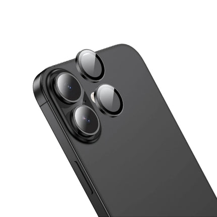 iPhone 16 3D Metal Frame Kamera Lens - Siyah