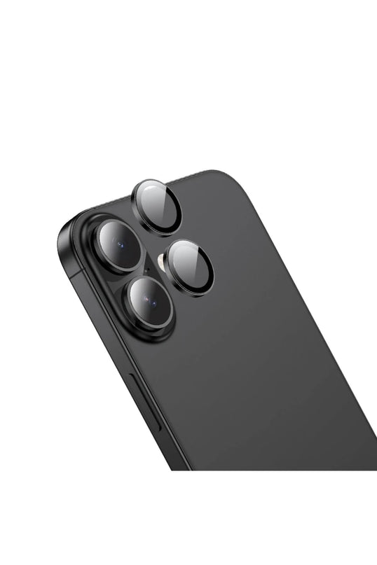 iPhone 16 3D Metal Frame Kamera Lens - Siyah