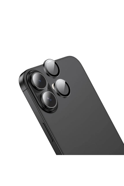 iPhone 16 3D Metal Frame Kamera Lens - Siyah