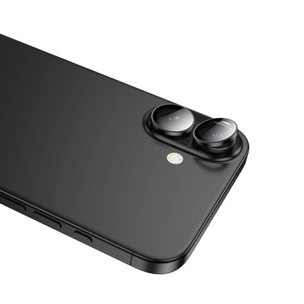 iPhone 16 3D Metal Frame Kamera Lens - Siyah 2