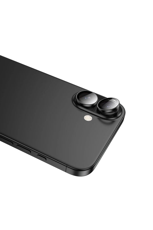 iPhone 16 3D Metal Frame Kamera Lens - Siyah 2