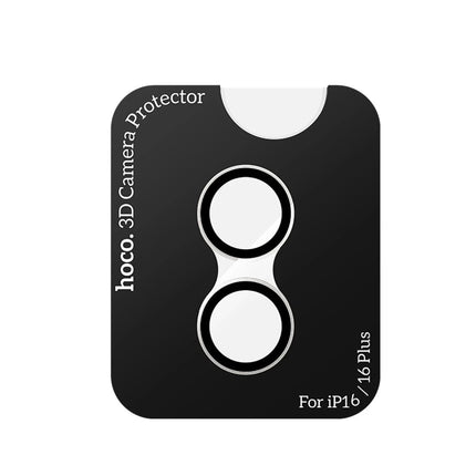 iPhone 16 3D Metal Frame Kamera Lens - Pembe 3