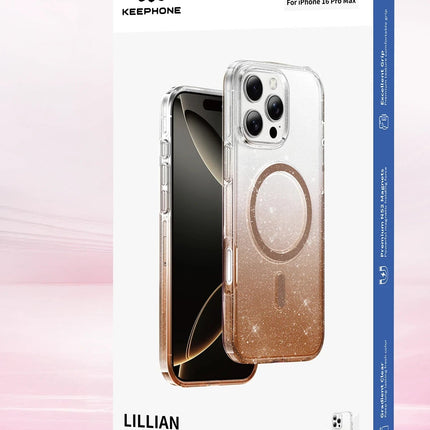 iPhone 16 Lillian Simli Magsafe Kılıf - Çöl Titanyum 6