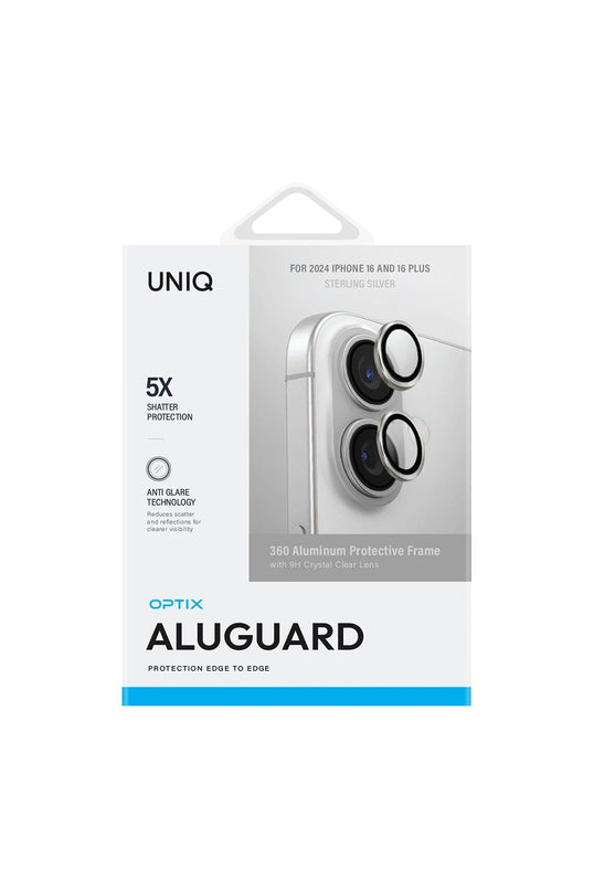 iPhone 16 Optix Aluguard Alüminyum Kamera Lens Koruyucu - Gümüş 2