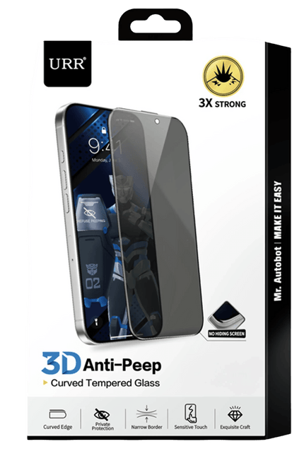 iPhone 16 Plus 3D Anti-Peep Curved Hayalet Cam Ekran Koruyucu