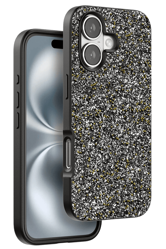 iPhone 16 Plus Bright Simli Kapak Kılıf - Gümüş