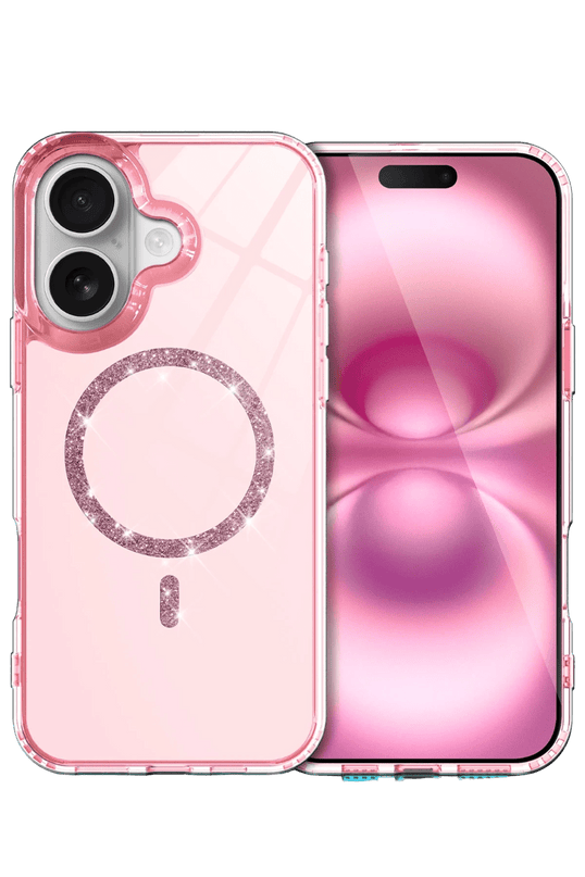 iPhone 16 Plus Live Diamond Magsafe Kapak Kılıf - Pembe