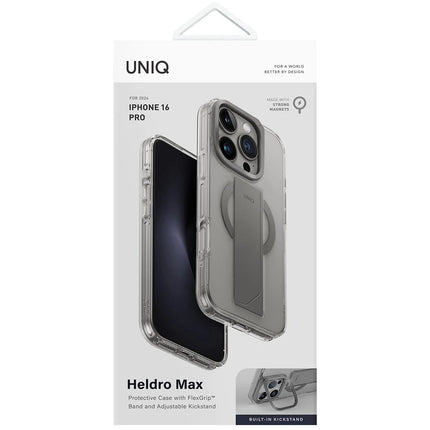 iPhone 16 Pro Heldro Max Magsafe Standlı Kapak Kılıf - Titan Gri 4