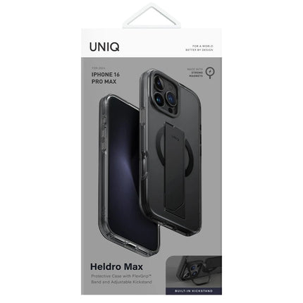 iPhone 16 Pro Heldro Max Magsafe Standlı Kapak Kılıf - Siyah 4