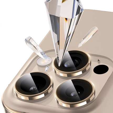 iPhone 16 Pro Max Bright PVD Metal Kamera Lens - Çöl Titanyum 4