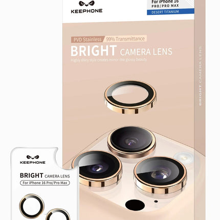 iPhone 16 Pro Max Bright PVD Metal Kamera Lens - Siyah 6