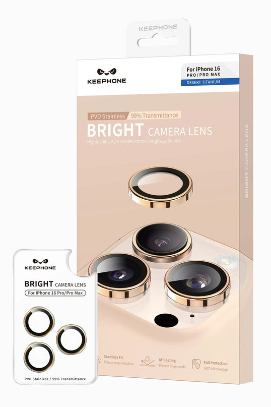 iPhone 16 Pro Max Bright PVD Metal Kamera Lens - Natural Grey 6