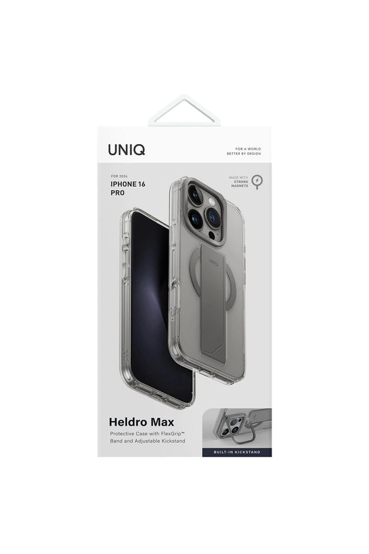 iPhone 16 Pro Max Heldro Max Magsafe Standlı Kapak Kılıf - Titan Gri 4