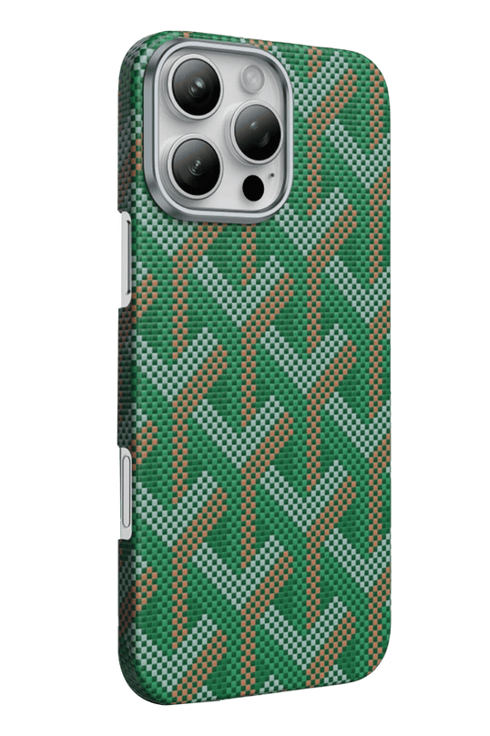 iPhone 16 Pro Max Kevlar Prague Magsafe Kapak Kılıf - Yeşil 3