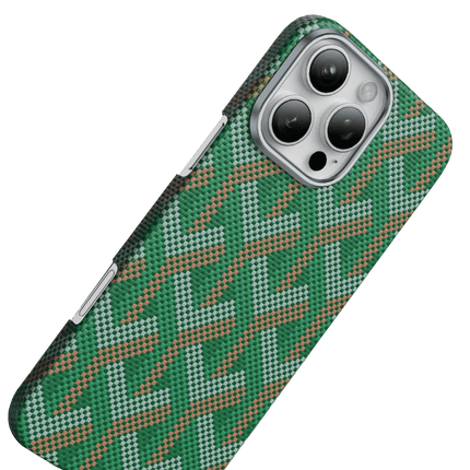 iPhone 16 Pro Max Kevlar Prague Magsafe Kapak Kılıf - Yeşil 4