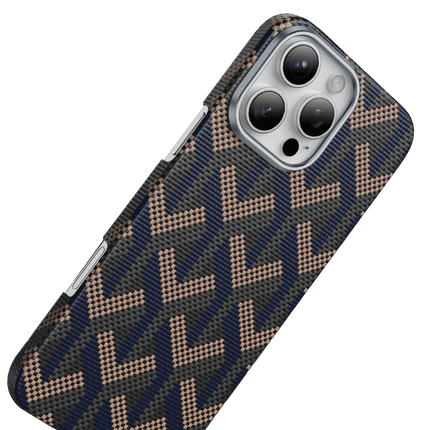 iPhone 16 Pro Max Kevlar Prague Magsafe Kapak Kılıf - Lacivert 4