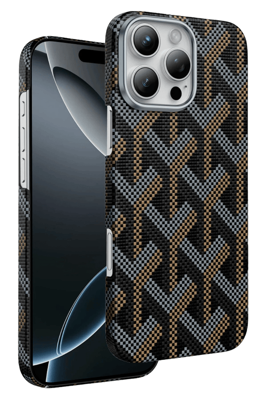 iPhone 16 Pro Max Kevlar Prague Magsafe Kapak Kılıf - Siyah