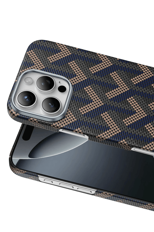 iPhone 16 Pro Max Kevlar Prague Magsafe Kapak Kılıf - Lacivert 2