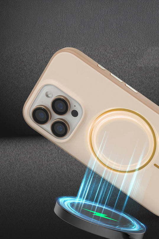 iPhone 16 Pro Max Lamda Matte iBeats Magsafe Kapak Kılıf - Gold 6