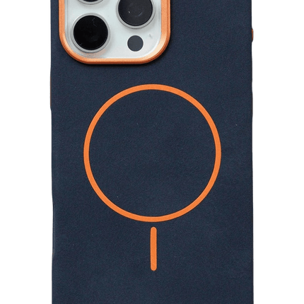 iPhone 16 Pro Max Luno Deri Magsafe Kapak Kılıf - Mavi