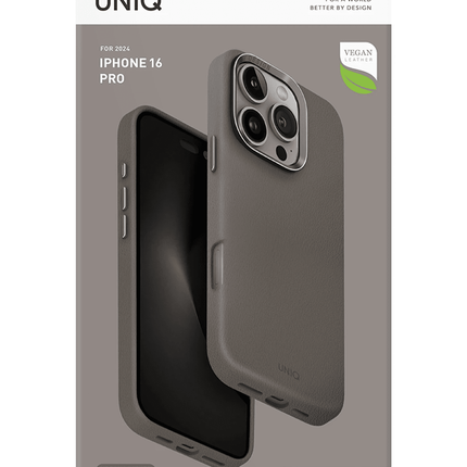 iPhone 16 Pro Max Lyden Magsafe Deri Kapak Kılıf - Titan Gri 4