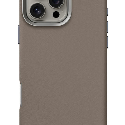 iPhone 16 Pro Max Lyden Magsafe Deri Kapak Kılıf - Titan Gri 2
