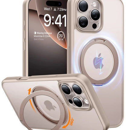 iPhone 16 Pro Max O Stand Pro Serisi Magsafe Kılıf - Çöl Titanyum