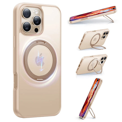 iPhone 16 Pro Max O Stand Pro Serisi Magsafe Kılıf - Çöl Titanyum 3